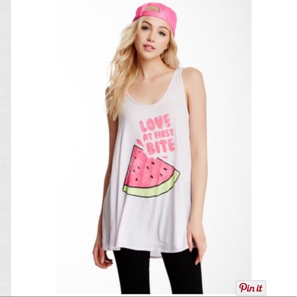 💕x2HP💕Wildfox Love at first bite watermelon Indiana Tank top - Picture 2 of 9